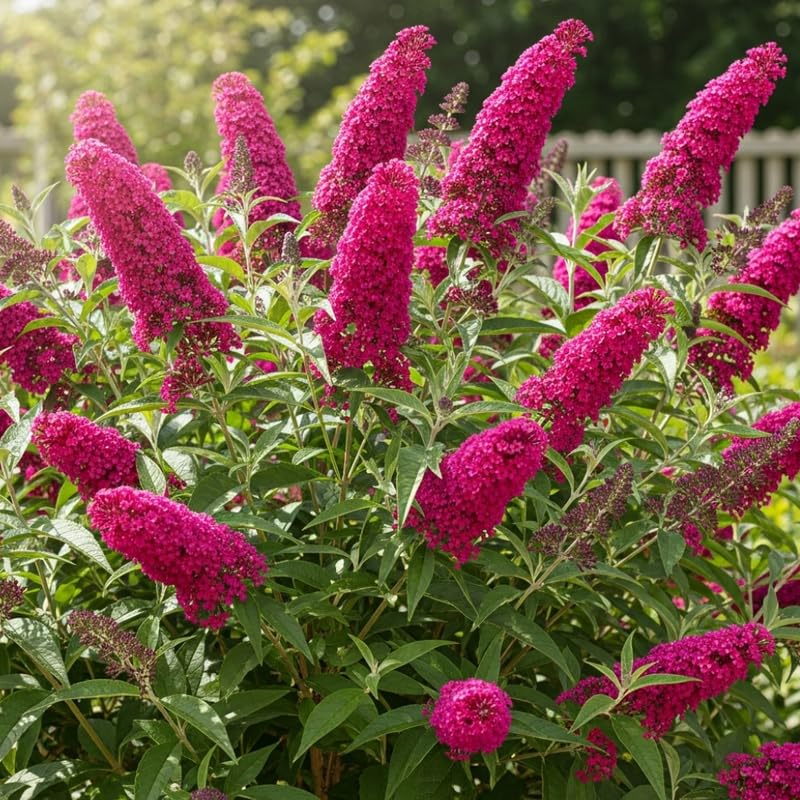 AVERAR 3 Buddleia Butterfly Bush Live Plant Ready to Plant Outdoor, Raspberry Blooms, Starter 5 to 9 Inches Tall, Cold Hardy and Fragrant, Zones 5-9