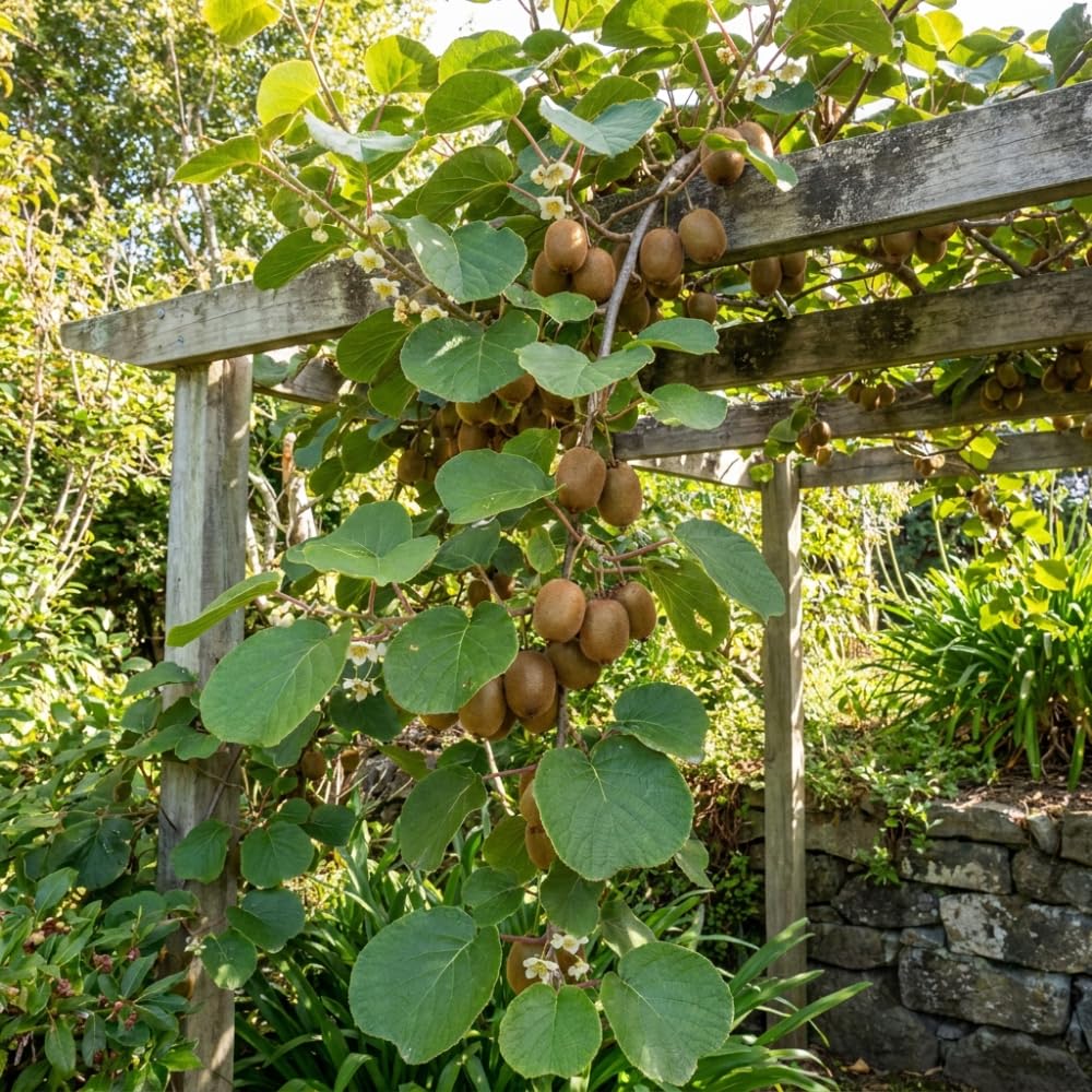 Kiwi Vine Live Plant, Hardy Kiwi Live Plants, 6-8 Inches Tall, Fruit Vine Starters for Easy Garden Growing
