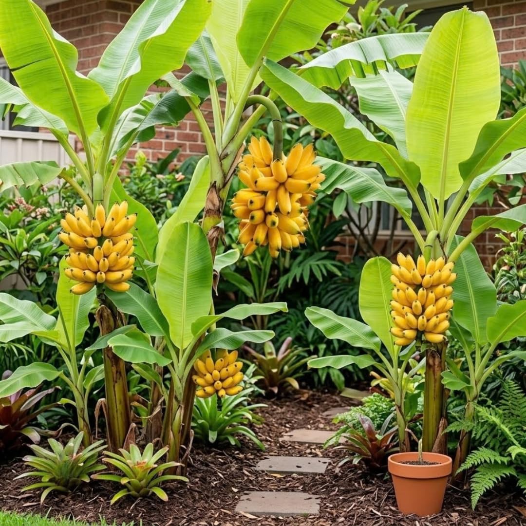 Tropical Banana Tree Live Plant, Edible Fruit, 4-6" Tall