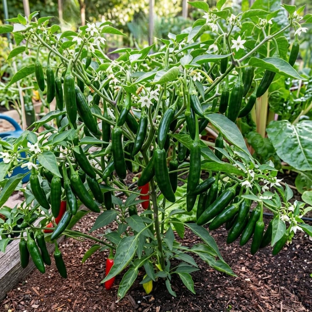 2 Serrano Pepper Live Plants for Planting, 80 Days Old Pepper Plant Well Rooted Seedlings, Hot Peppers Plants for Year Round Harvesting, No CA