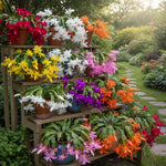 Christmas Cactus Plant, Thanksgiving Cactus in 4” Pot, Colorful Holiday Blooms, Indoor Gardens Growing (Random Color Christmas Cactus)