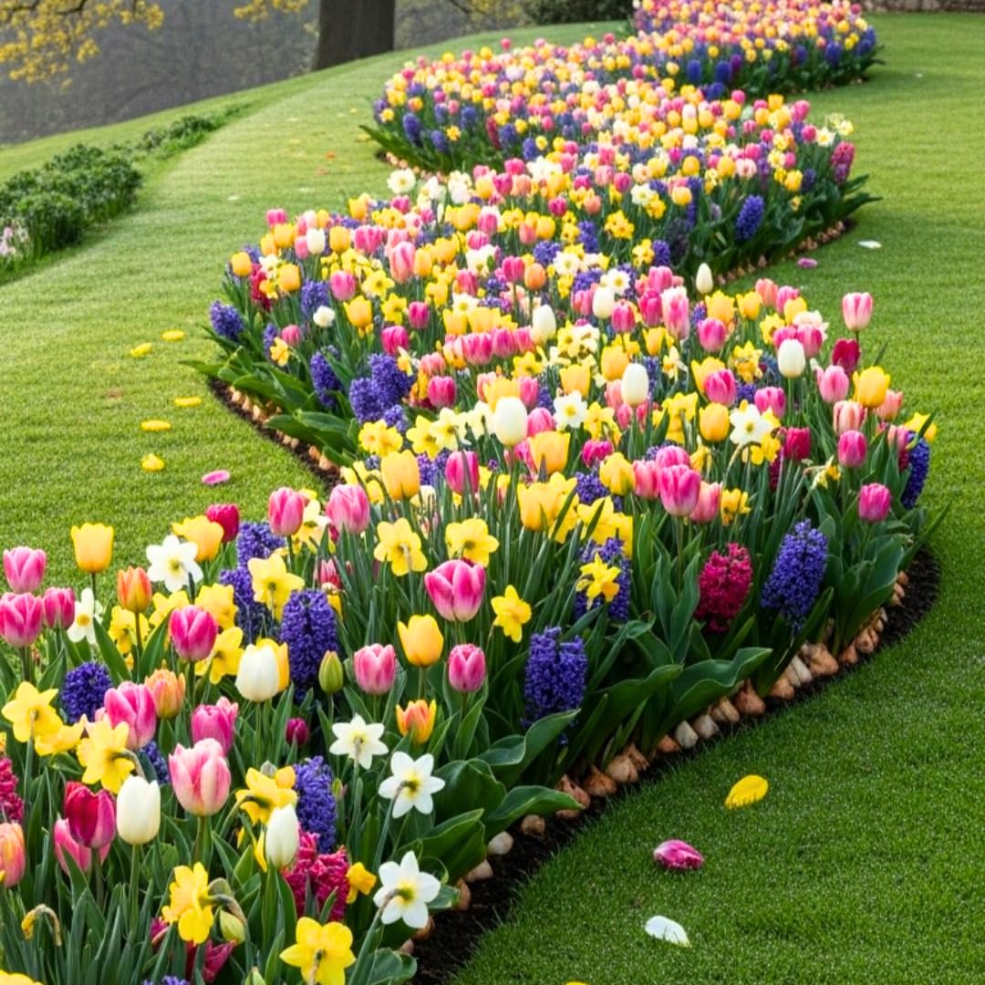 Pack of 30 Mix Flowers Bulbs for Spring Planting, Ranunculus Bulbs for Planting, Spring Blooms Vibrant Perennial Bulbs for Garden Borders (Mix Bulbs)