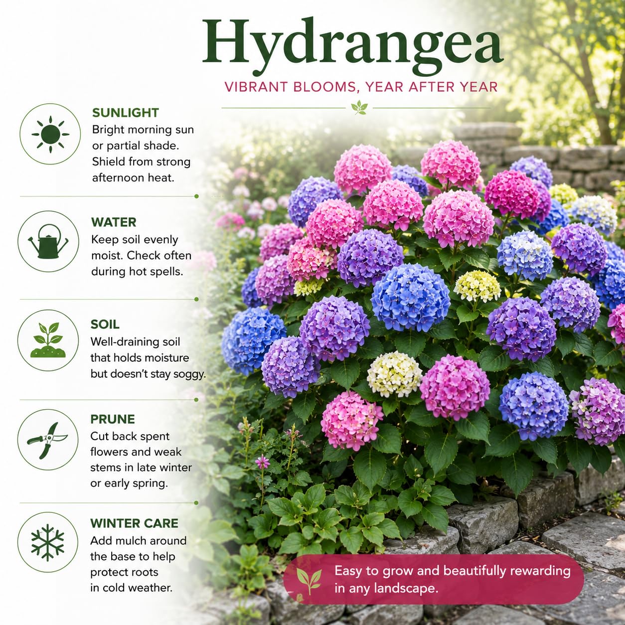Bicolor Hydrangea Live Plant in 2.5'' Pot, Hydrangea Bush Shrub Vibrant Blooms, Outdoor Garden, Ready to Grow