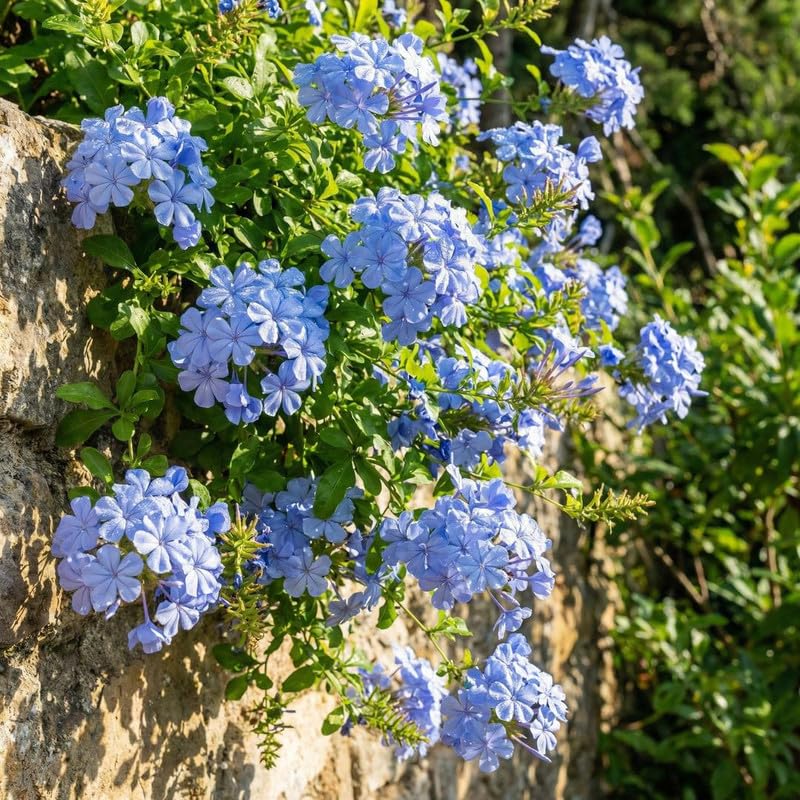 5 Blue Plumbago Cuttings 6–8 Inches, Plumbago Auriculata Plant Cuttings, Blue Flowering Shrub Starter for Outdoor Growing