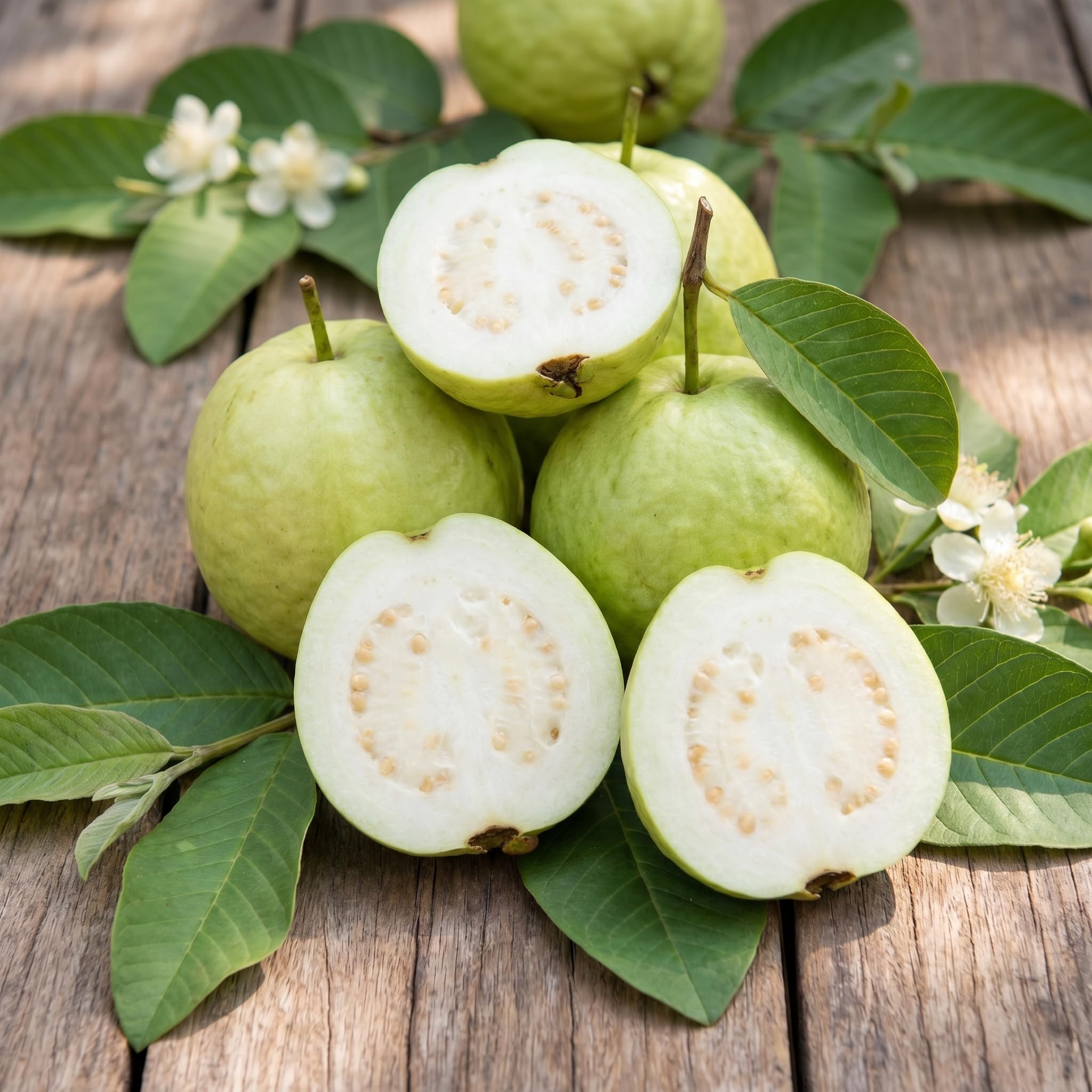 White Guava Plant Live 4-8 Inch Tall, Sweet Tropical Guava Fruit Tree Seedling, Garden and Container Growing