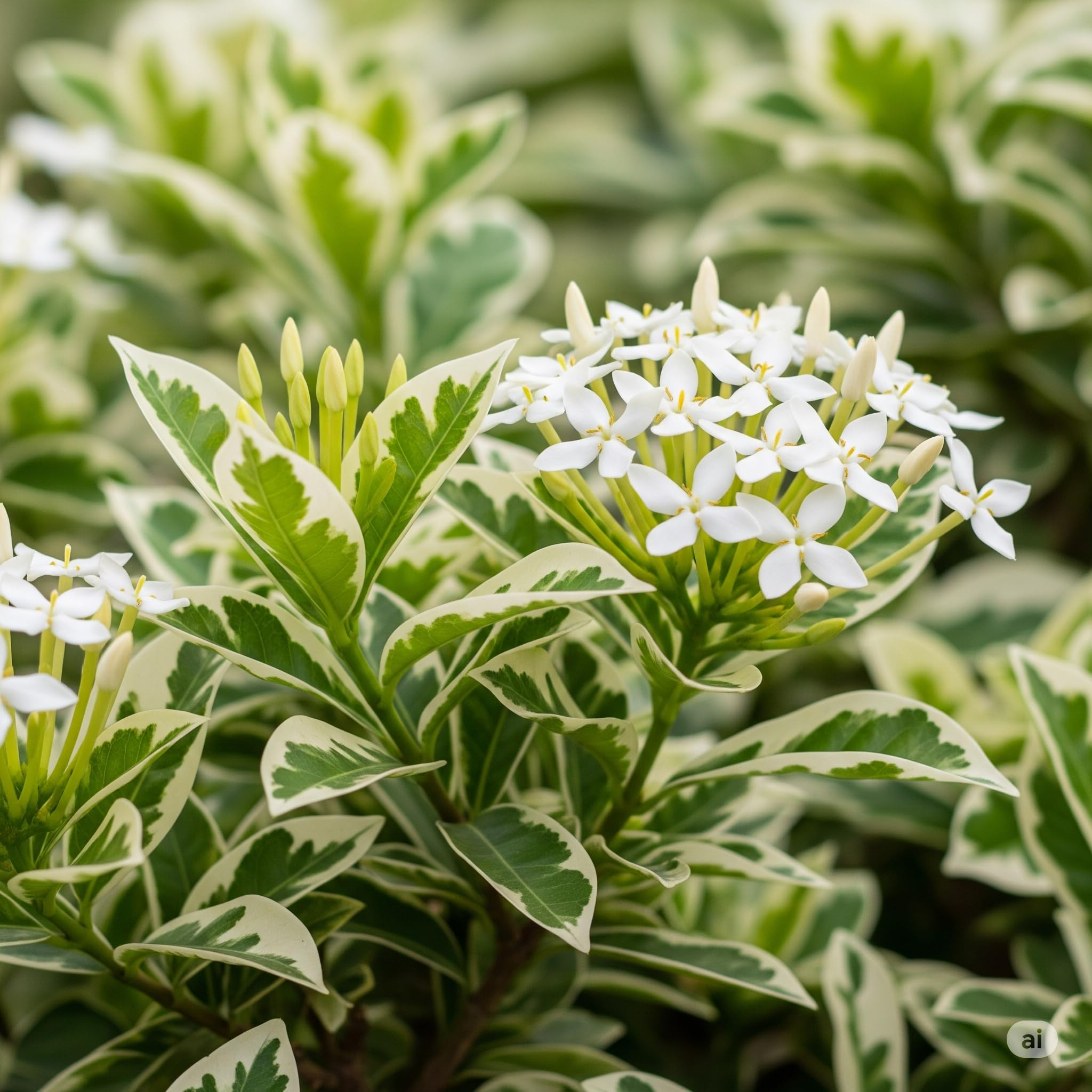 2 White Ixora Plants Live, 5 to 7 Inc Tall, Ixora Flower Plant, Shrub Plant Tropical Ornamental Plants, No Pot
