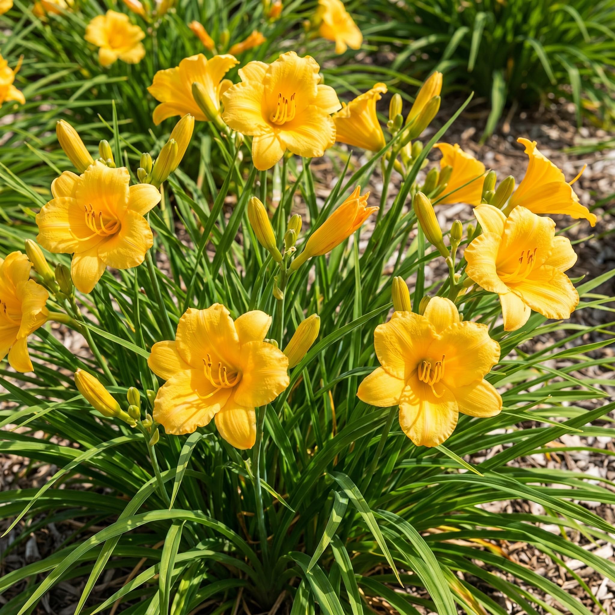 Pack 3 Daylily Bulbs for Planting, Hardy Perennial Flower with Vibrant Blooms, Reblooming Daylilies Bulbs for Garden Borders and Containers (Yellow)
