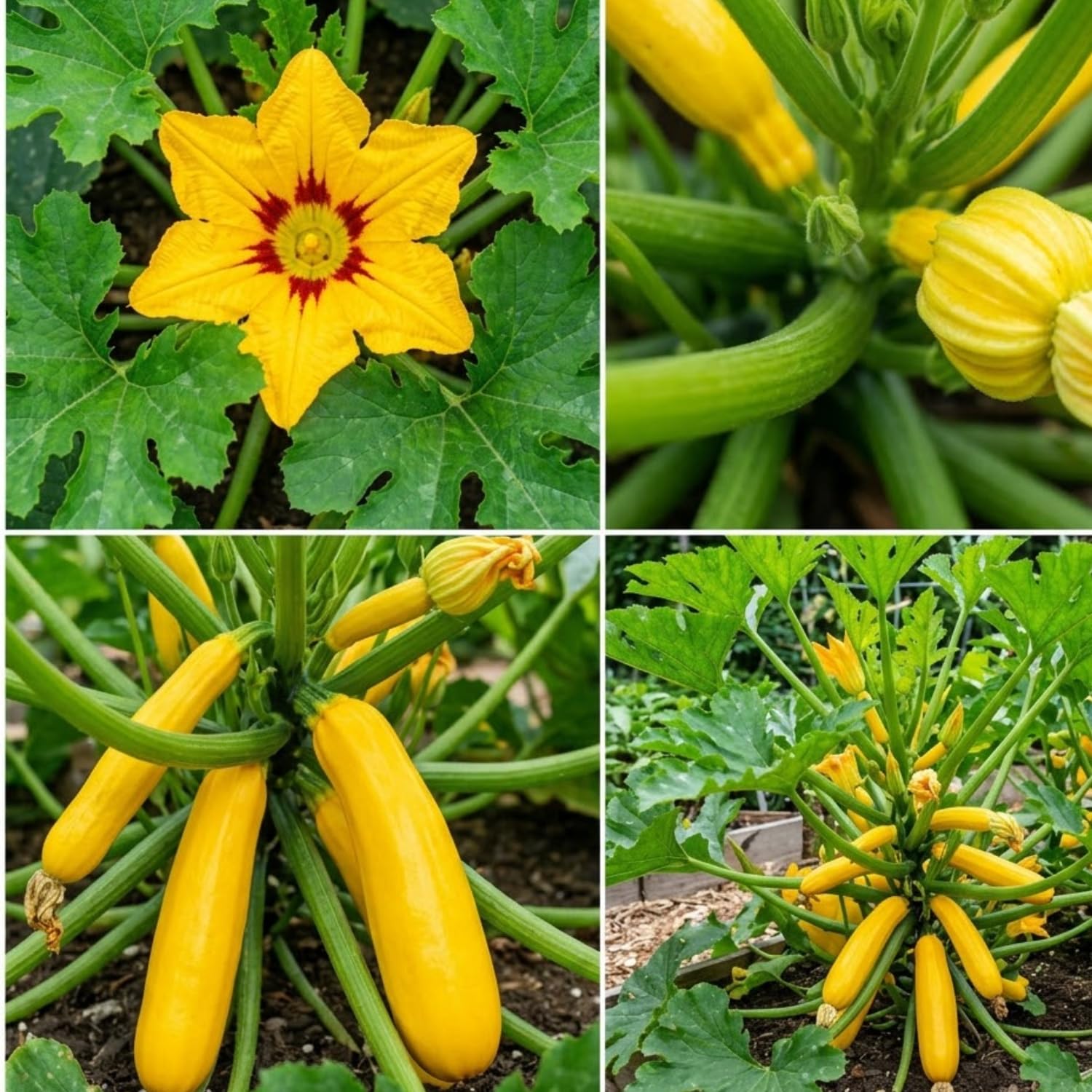 2 Live Zucchini Plants, Summer Squash Plants Live, Vegetable Plant Seedlings for Home Garden, Backyard Garden, Outdoor Planting, 4–6 Inches in Height (Yellow)