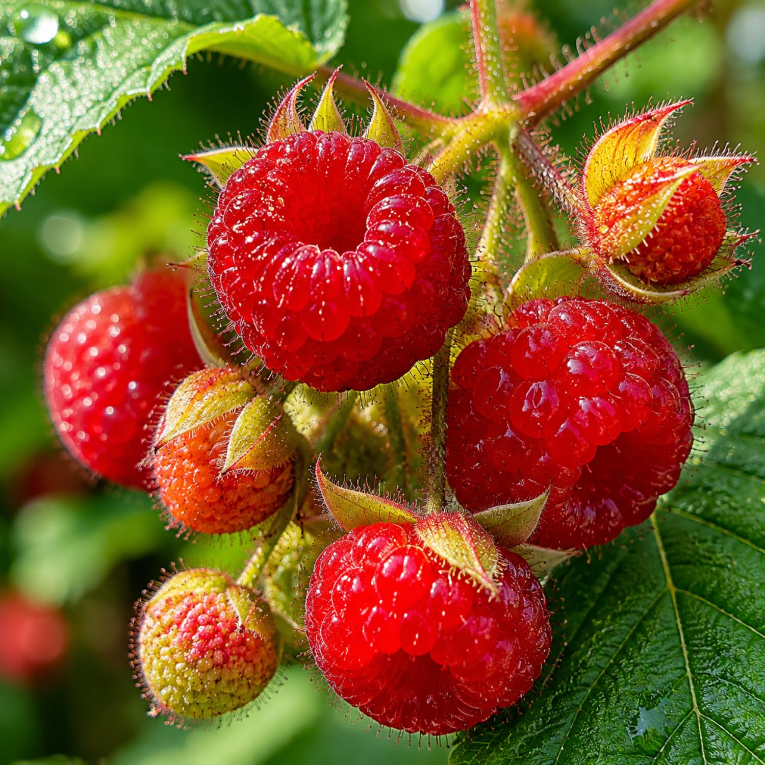 Thimbleberry Raspberry Plant, Sweet Raspberry Bush Live Plant, 6-12'' Heights, Raspberries Fruit Well Rooted for Outdoor Planting