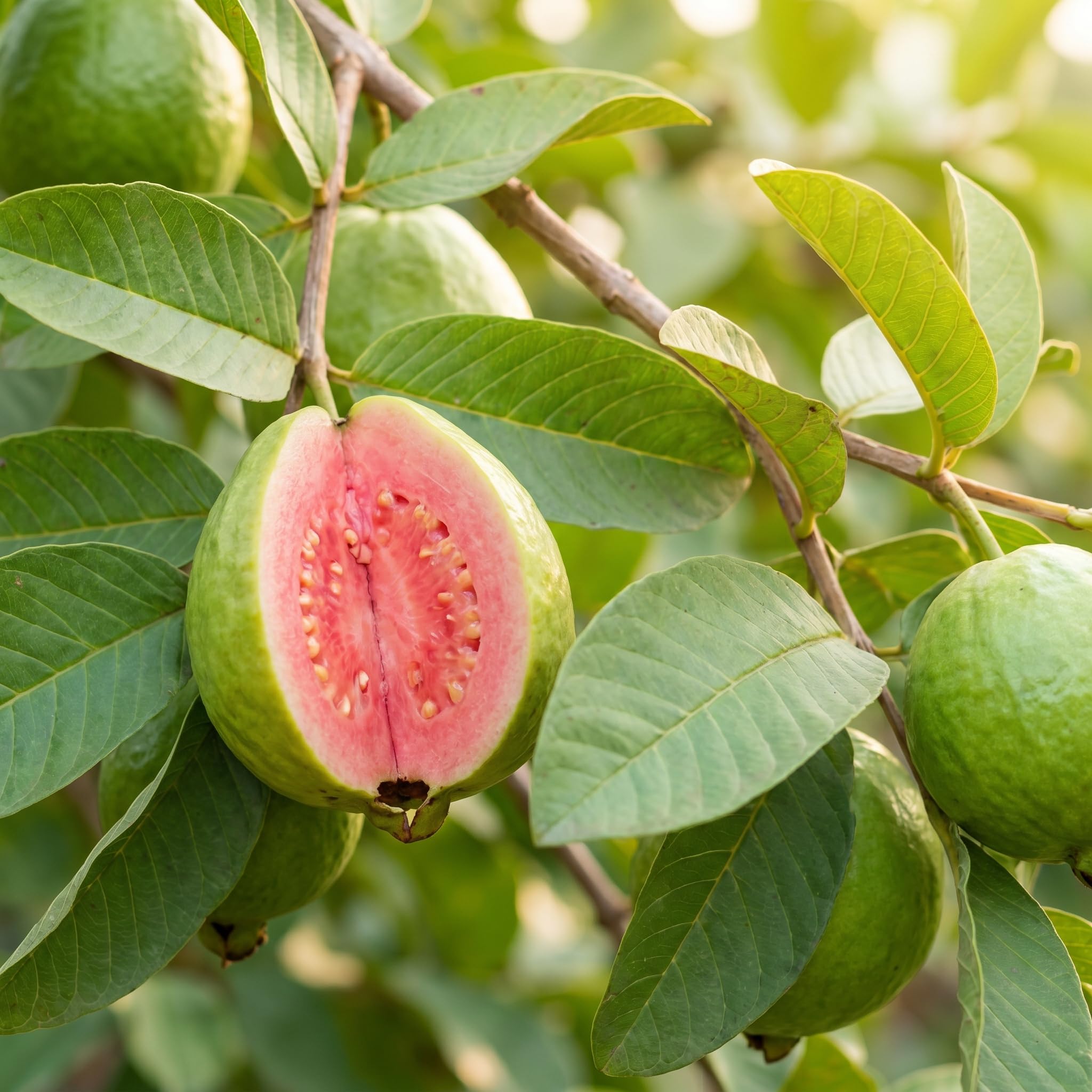 Pink Guava Plant Live, Tropical Guava Tree 6-10'' Tall, Sweet, Hardy Fruit Tree for Outdoor Garden Planting