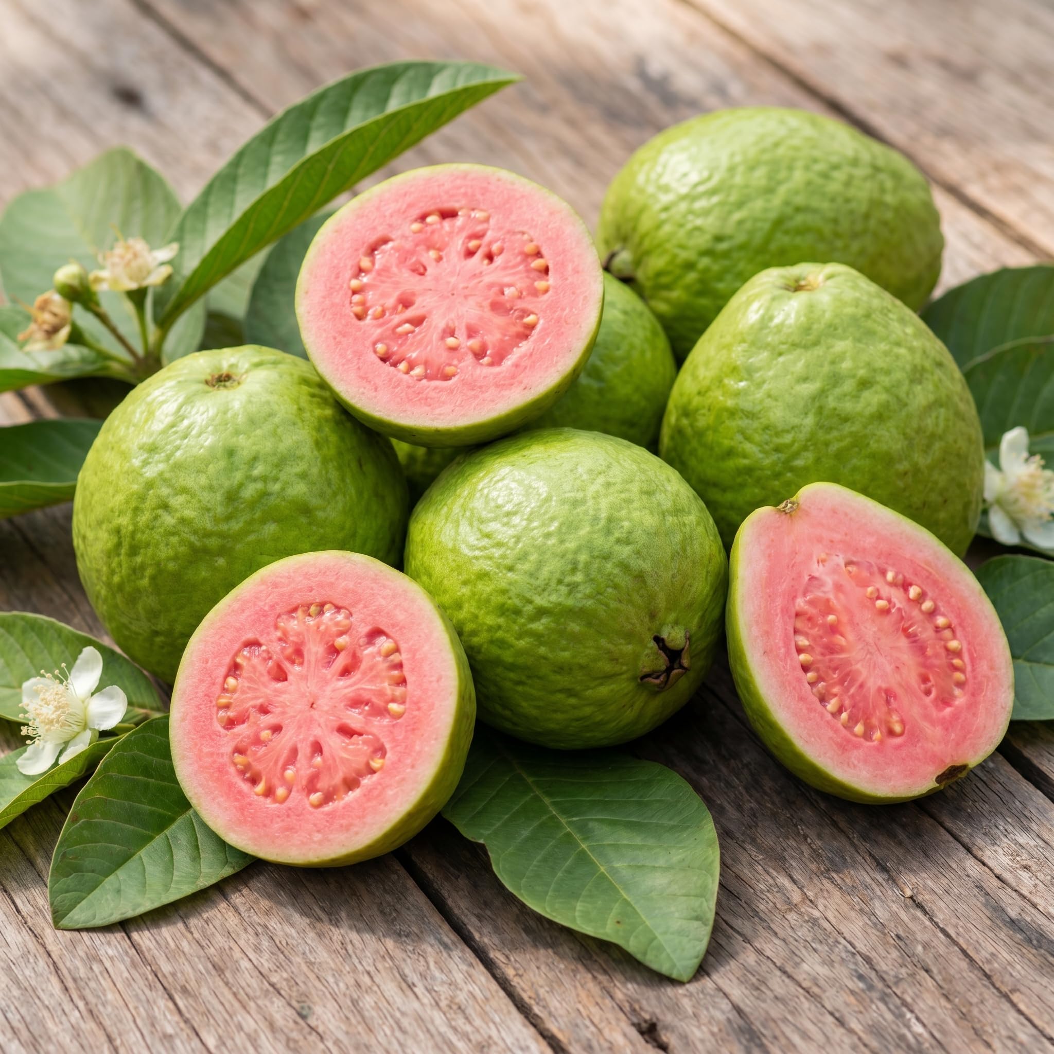 Pink Guava Tree Live Plant 4–7 Inches Tall, Sweet Guava Fruit Tree Seedling, Tropical Outdoor or Container Plant