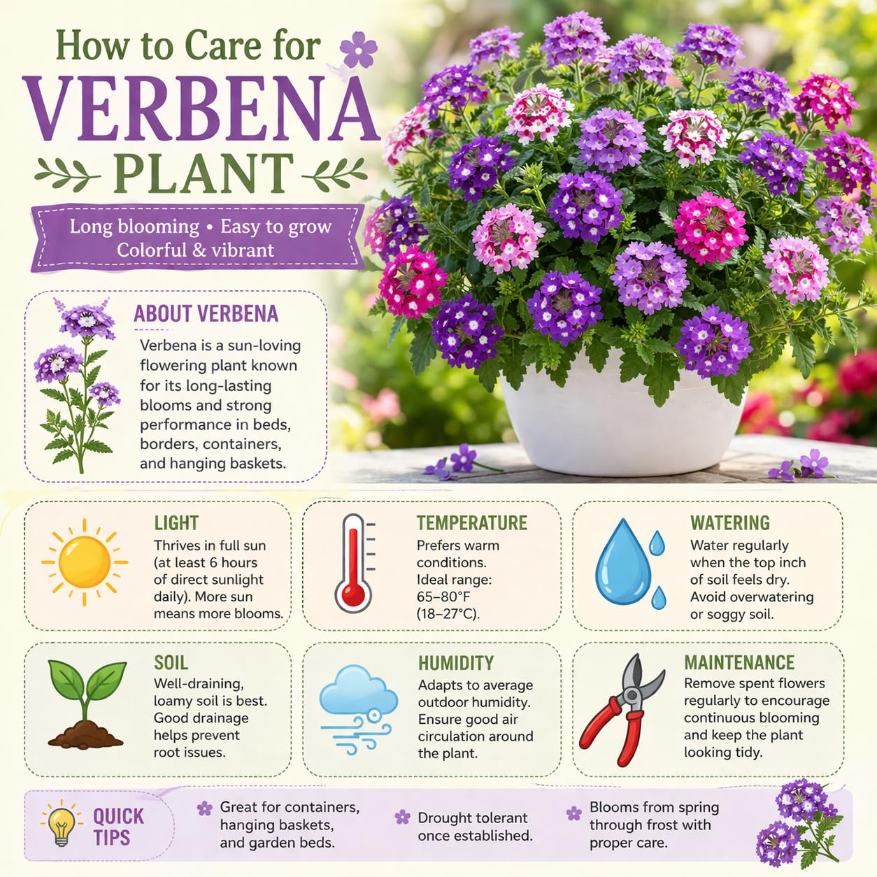 2 Verbena Live Plants, Trailing Verbena Plants for Planting Outdoor, Perennial Ground Cover Flowers 4-7 Inches (Bicolor)