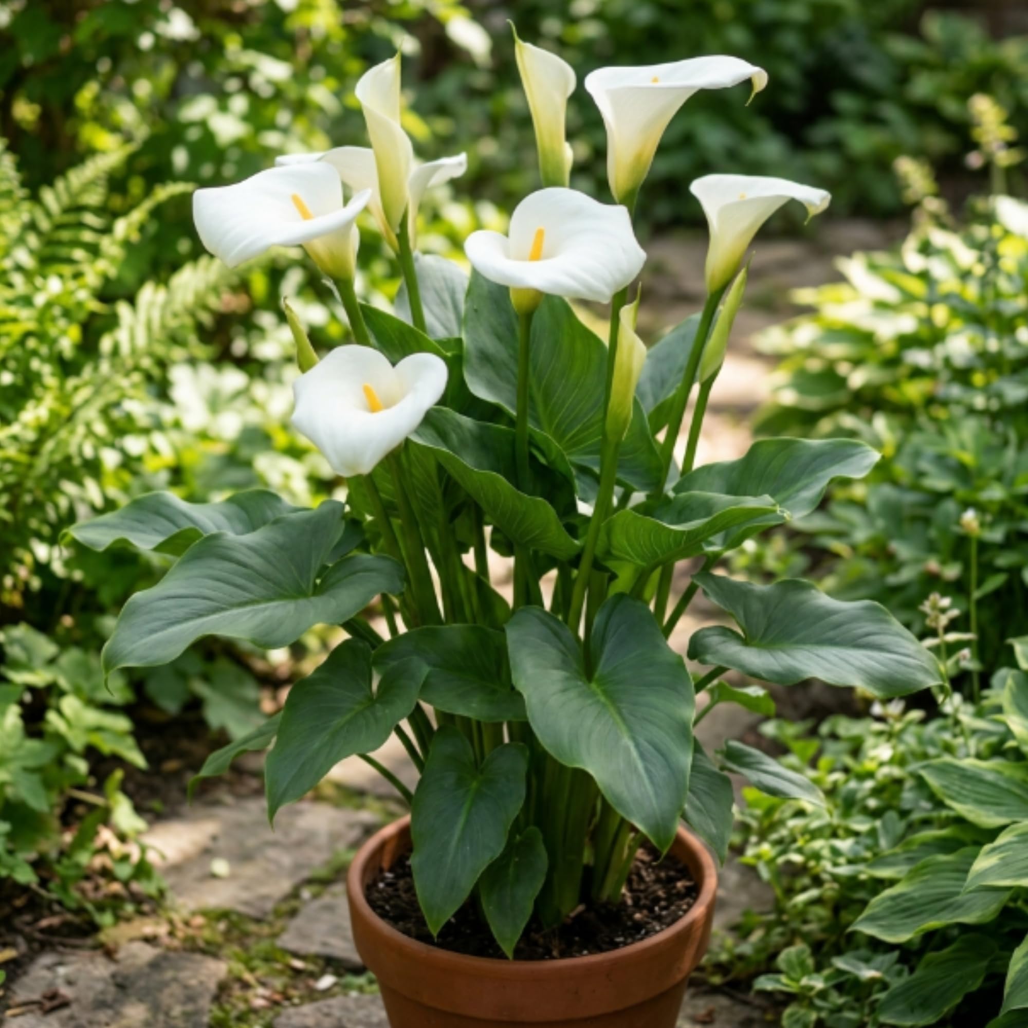 Pack 3 White Calla Lily Bulbs - Calla Lily Flowering Bulbs for Garden and Containers, Easy to Grow Summer Blooms