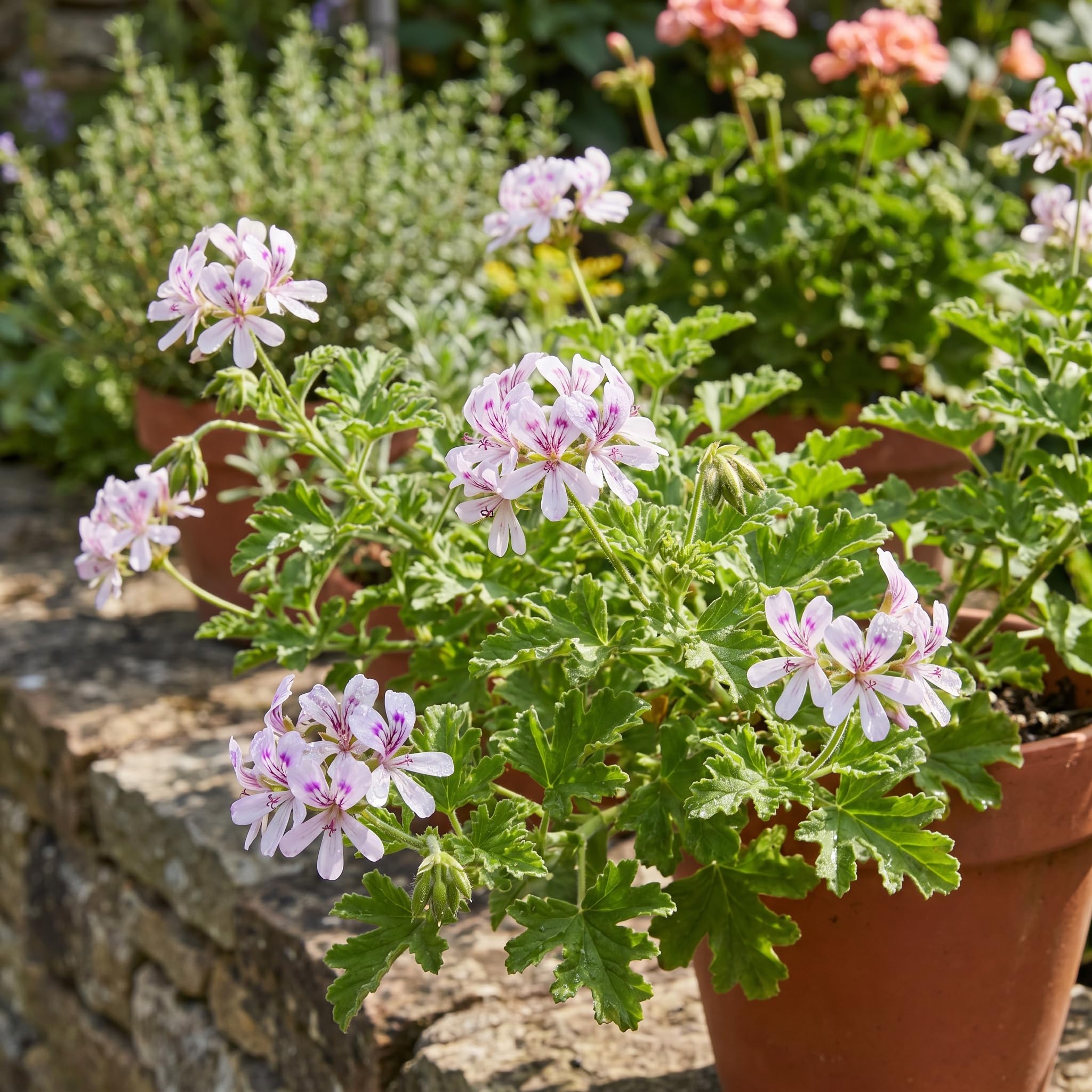 3 Citronella Plants, Live Citronella Geranium Plants 4-7 Inch, Perennial Fragrant Herbs, Container and Garden Planting