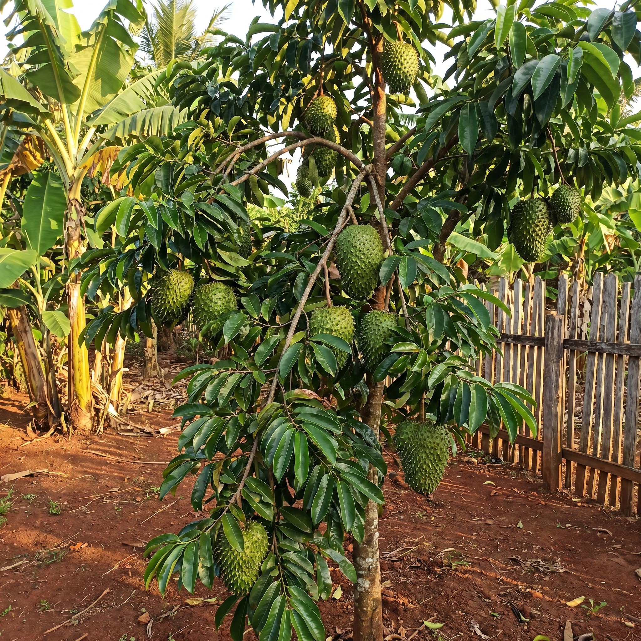 Soursop Tree Live Plant 5-9" Tall, Soursop Guanabana Tropical Fruit Tree for Gardening, Hardy Outdoor Plant