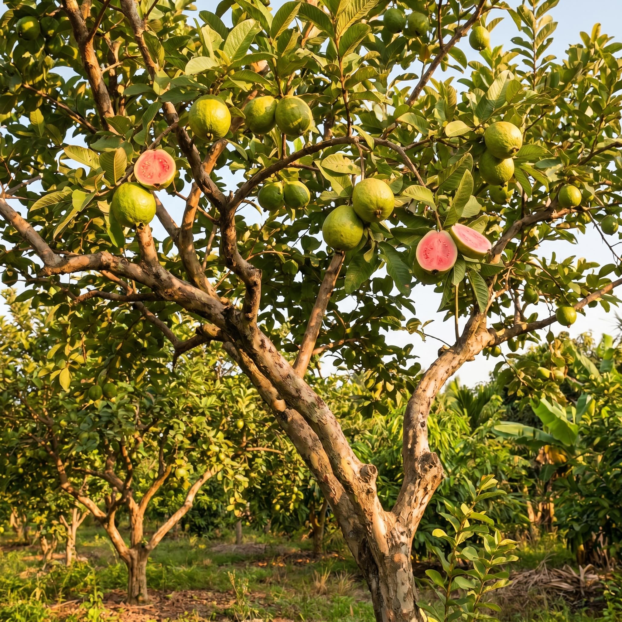 Pink Guava Plant Live, Tropical Guava Tree 6-10'' Tall, Sweet, Hardy Fruit Tree for Outdoor Garden Planting