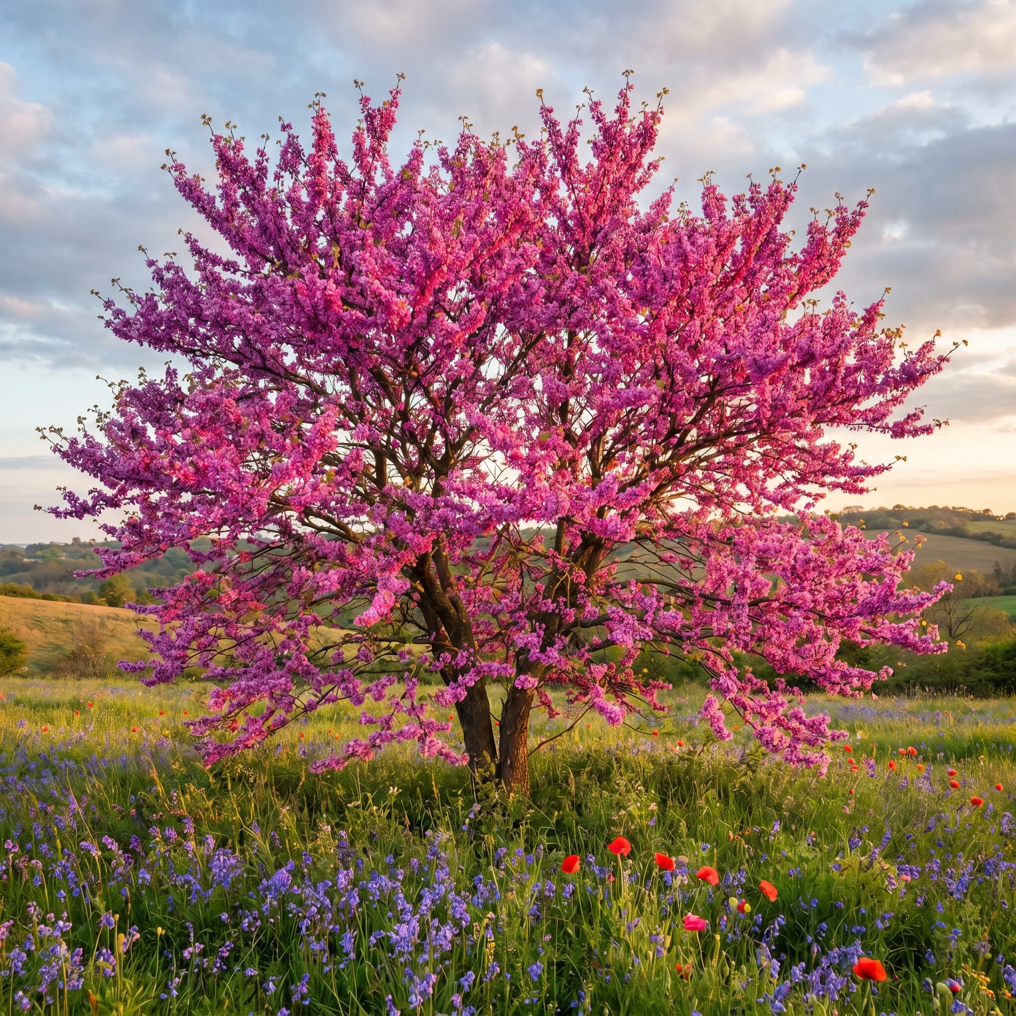 Red Bud Tree Plant in Quart Pot, 1 Year Old Redbud Tree Live Plant, Pink Purple Blooms for Planting, Winter Dormant