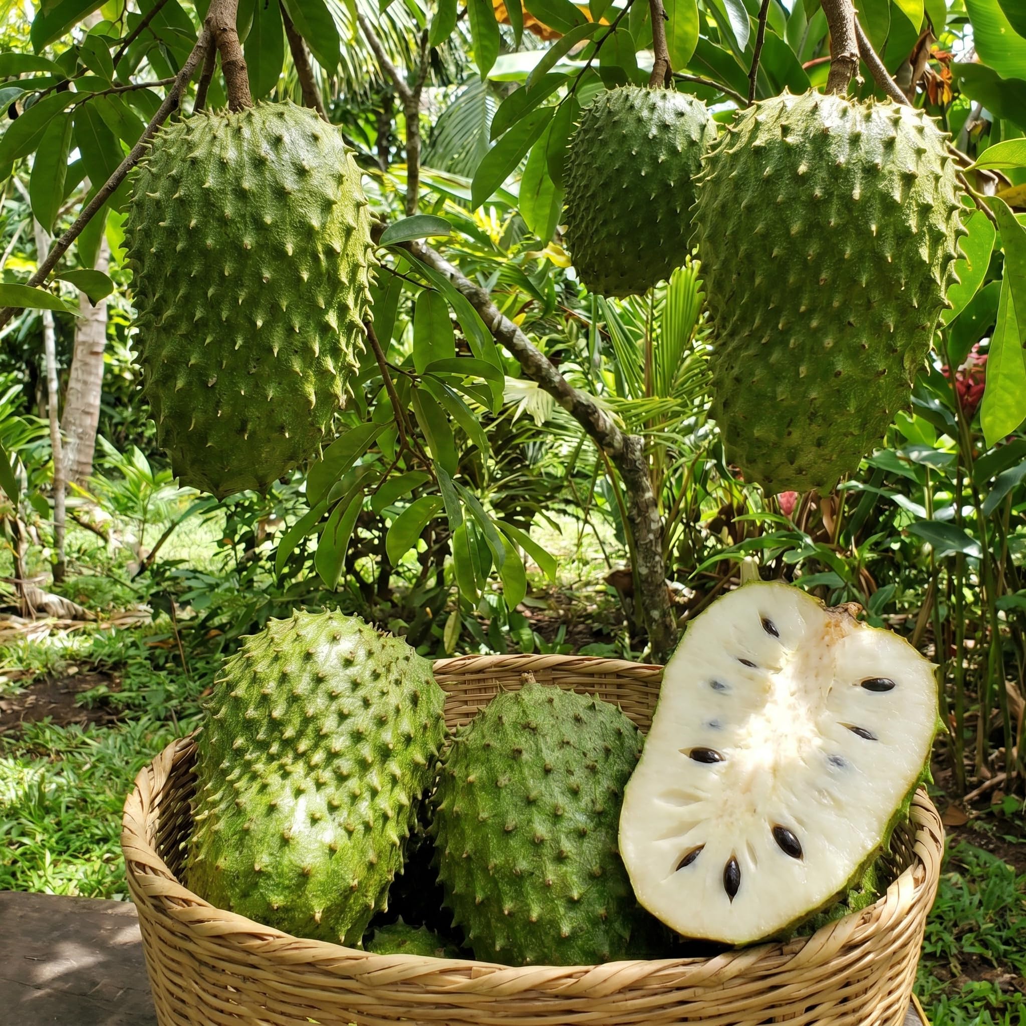 Soursop Tree Live Plant 5-9" Tall, Soursop Guanabana Tropical Fruit Tree for Gardening, Hardy Outdoor Plant