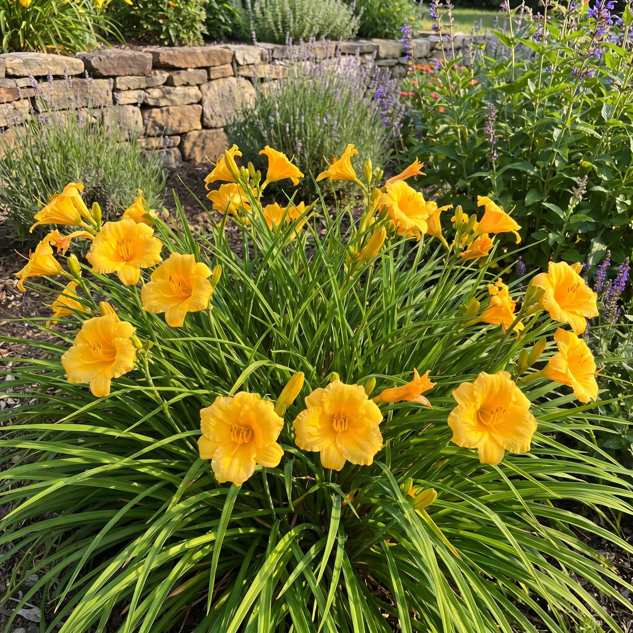 Pack 3 Daylily Bulbs for Planting, Hardy Perennial Flower with Vibrant Blooms, Reblooming Daylilies Bulbs for Garden Borders and Containers (Yellow)